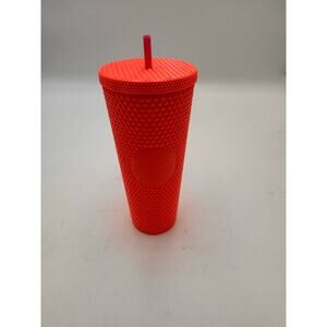 Starbucks Neon Orange Studded Tumbler Cold Cup 24oz